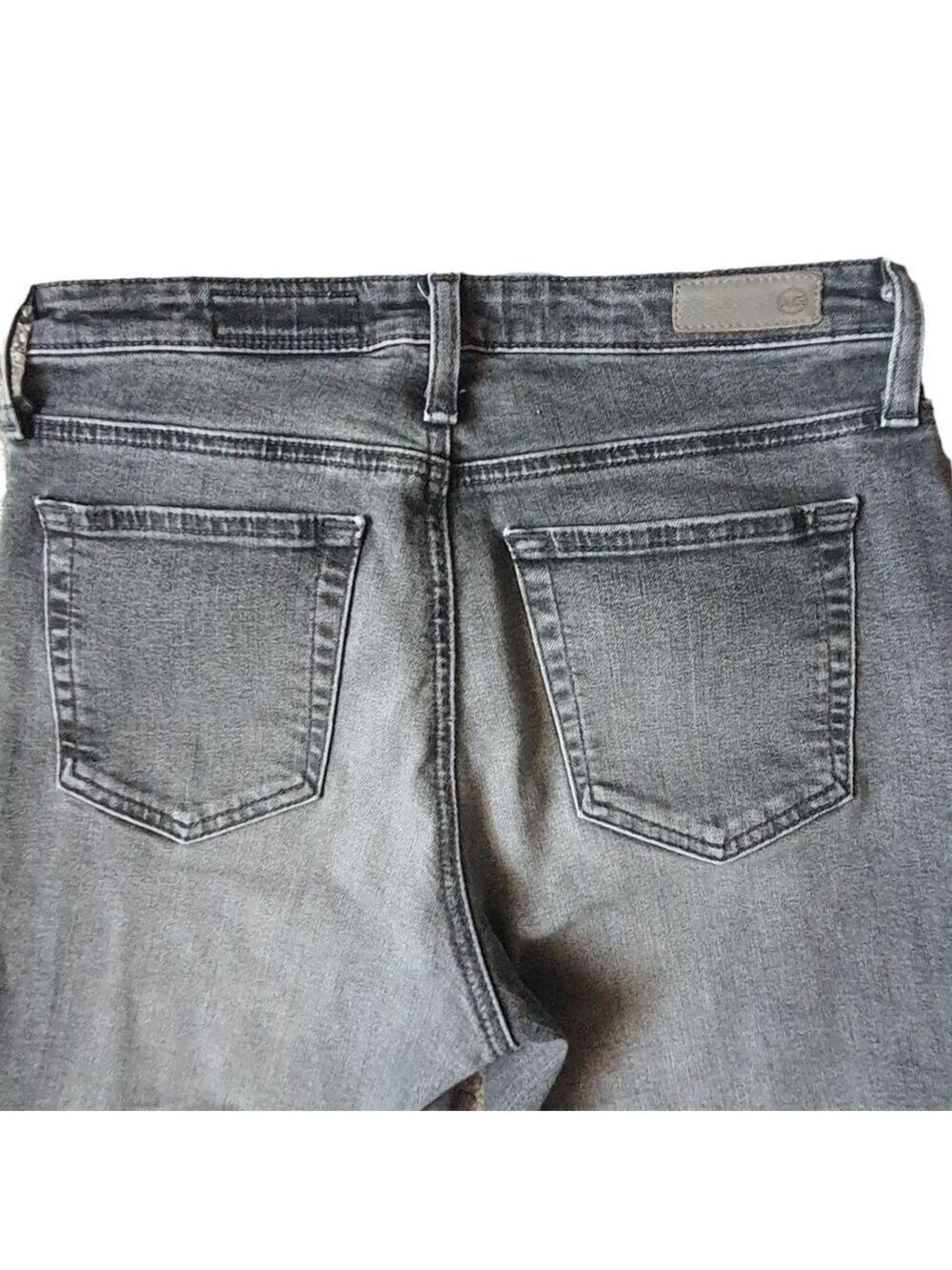 AG The Isabelle High Rose Straight Crop Raw Hem Gray Size 27R Adriano Goldshmeid - Picture 7 of 13